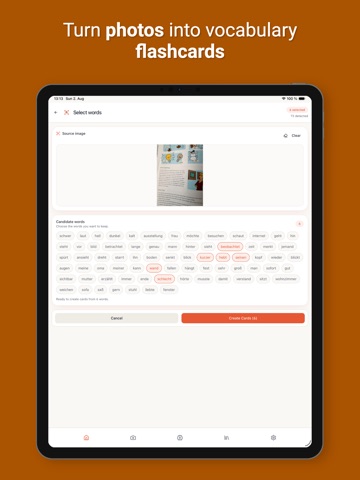 Recall: AI Language Flashcards iPad screenshot
