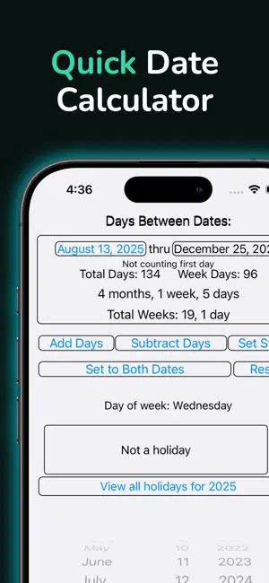 Between Dates Calendar Math screenshot 2