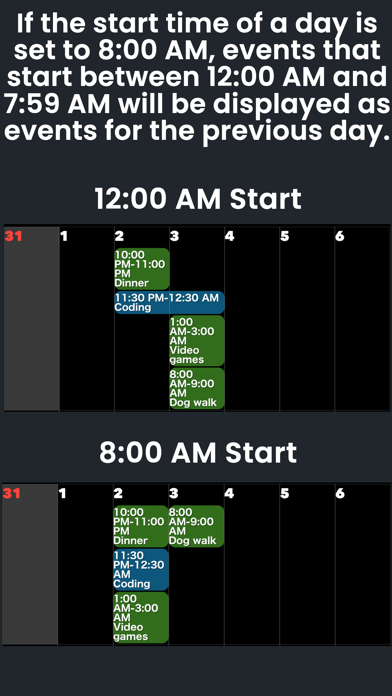 Night Calendar Screenshot