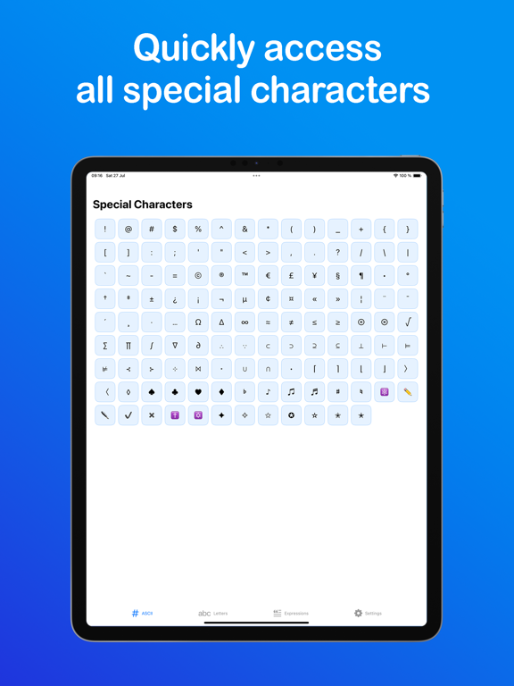 Special Characters & Symbols