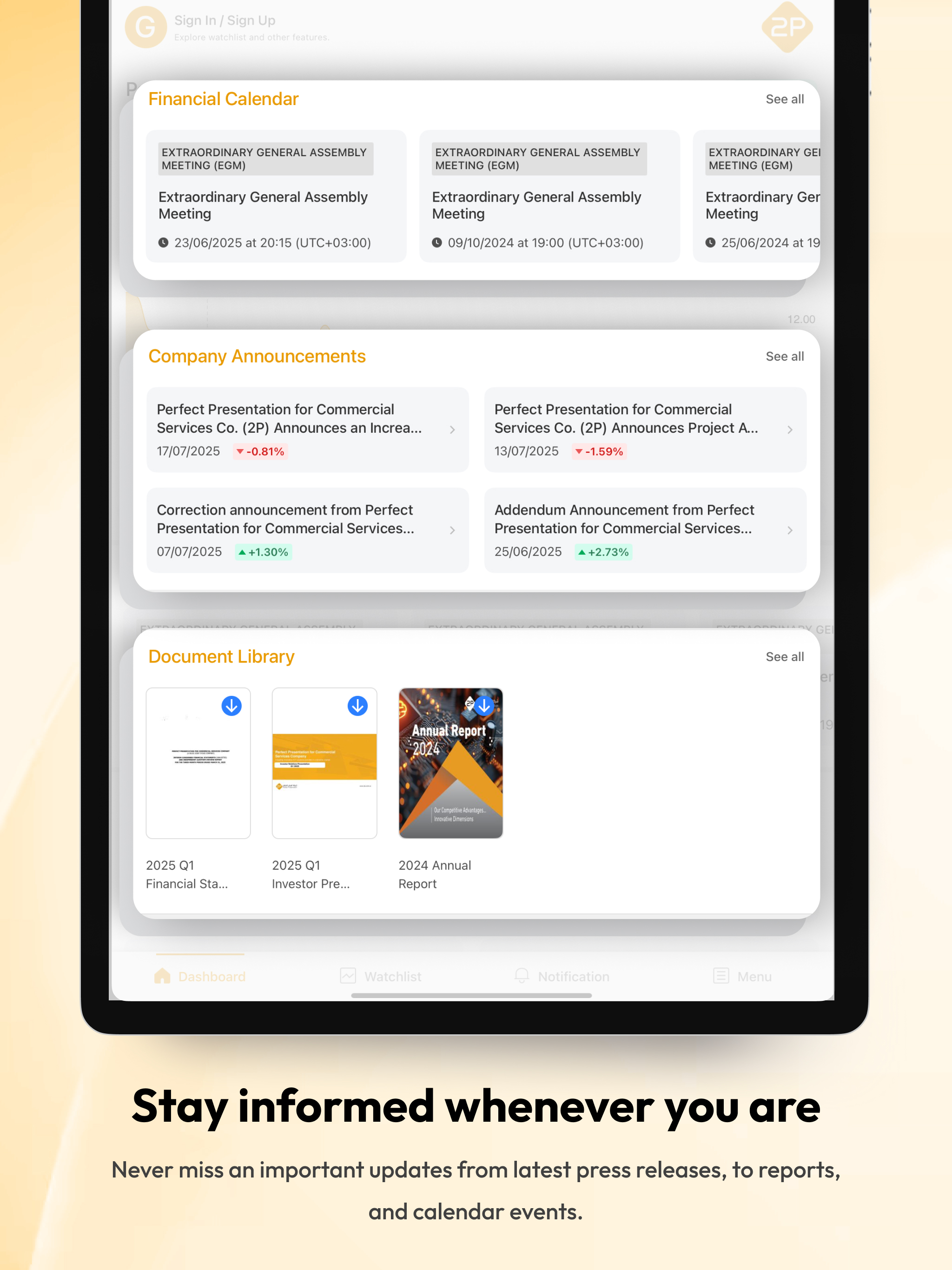 2P Investor Relations screenshot 8