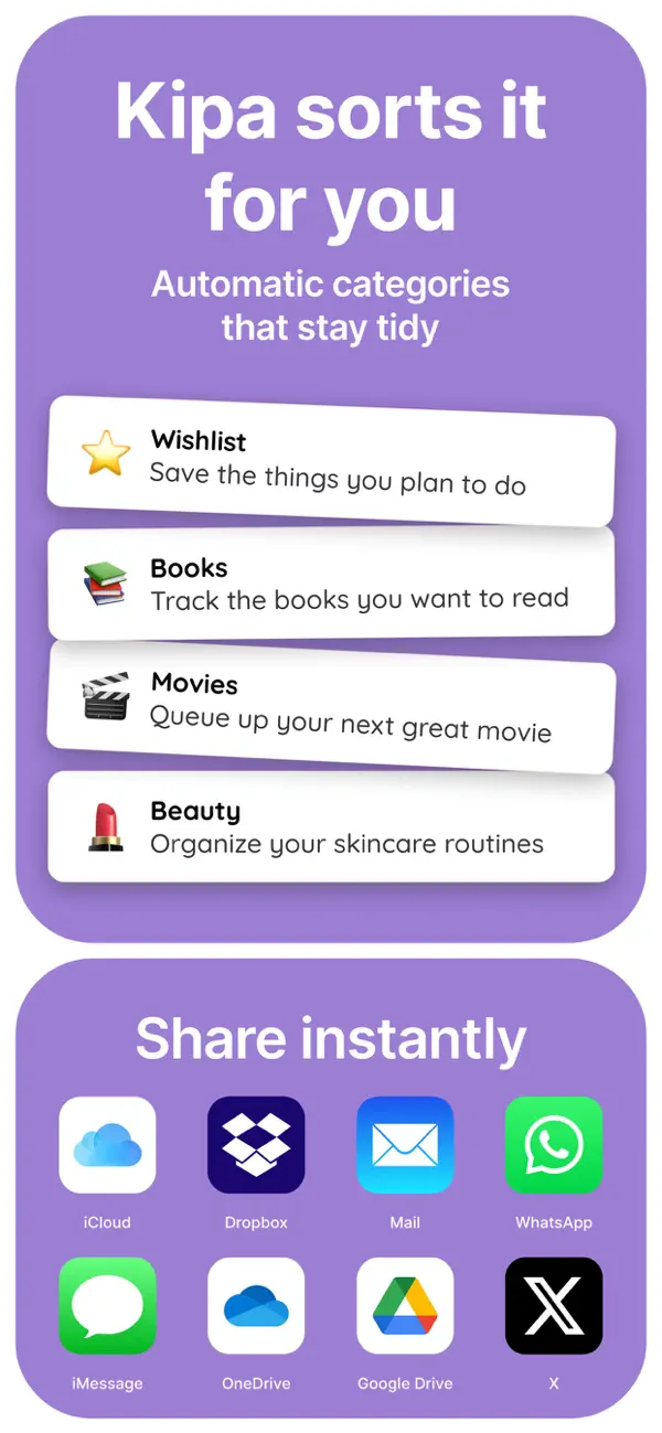 Screenshot #2 pour Kipa: AI Save Links & Wishlist