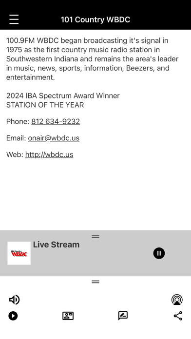 101 Country WBDC iPhone screenshot 3 - Entertainment app