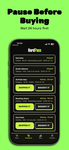 HardPass: No-Buy Challenge iPhone screenshot