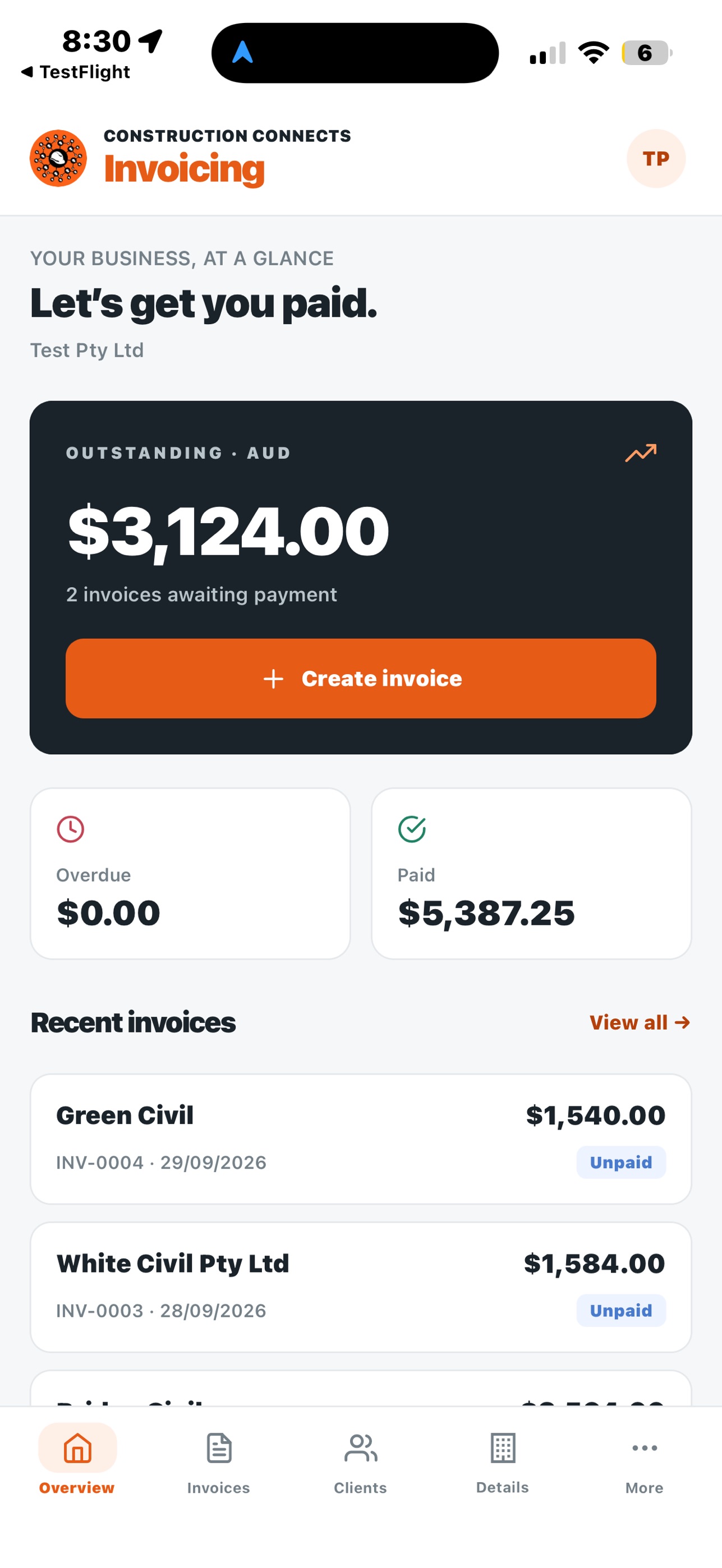 Screenshot 2 of Construction Connects Invoice