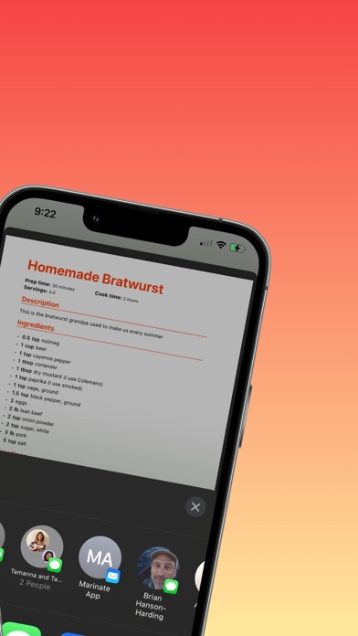 Marinate: Social cookbooks Screenshot