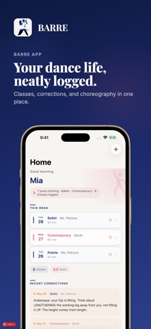 Dance Training Journal - Barre iPhone screenshot