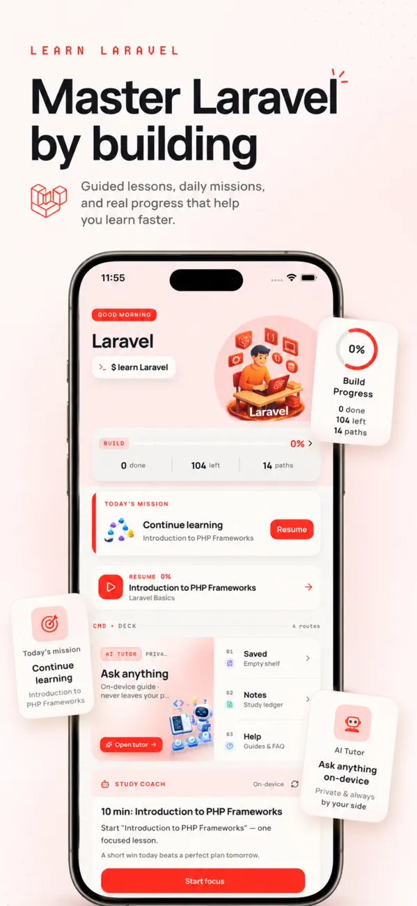 Screenshot #1 pour Learn Laravel & PHP Offline