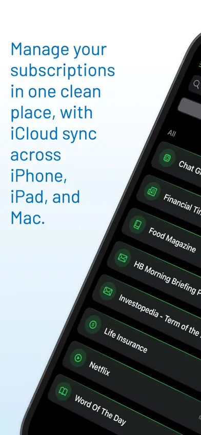 Subscription Organizer screenshot 1