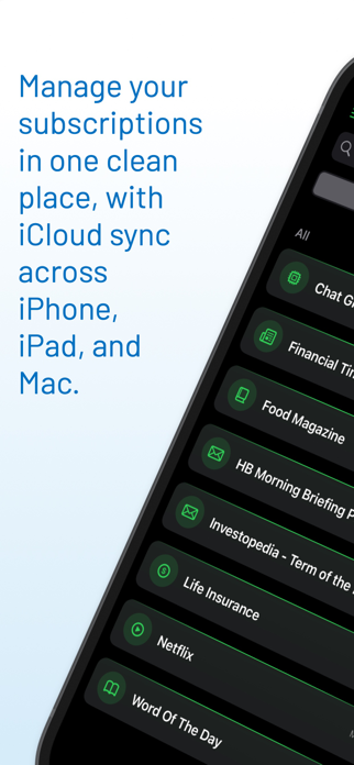 Subscription Organizer Screenshot 1 of 9