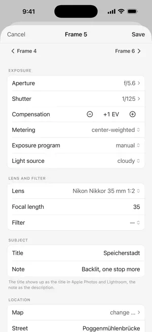 Analogger – Film Log screenshot 2