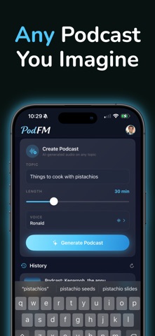 PodFM: Create Custom Podcasts iPhone screenshot