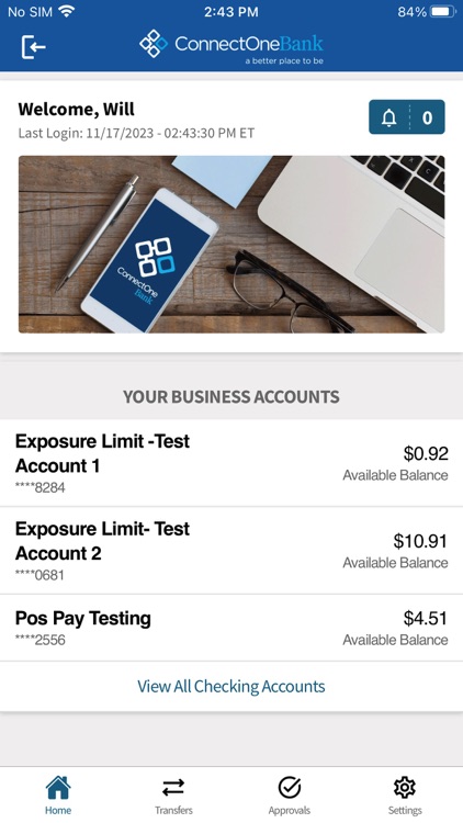 ConnectOne Bank Business App