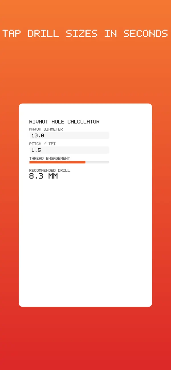 Screenshot #3 pour CNC Thread Drill Hole Calc