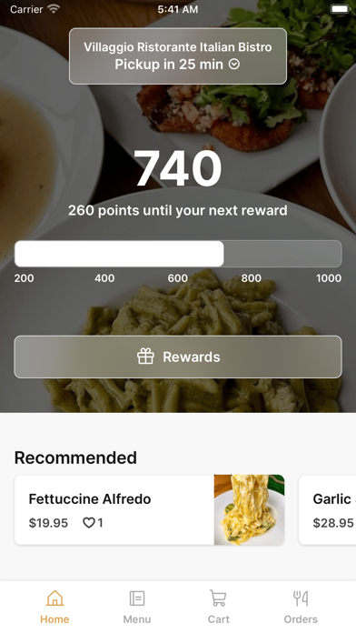 Villaggio Ristorante Italian iPhone screenshot 1 - Food & Drink app