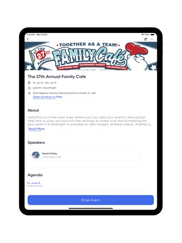 The Annual Family Café iPad screenshot
