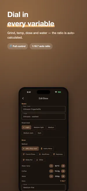 CoffeeBrewLog: Brew Recipe screenshot 4