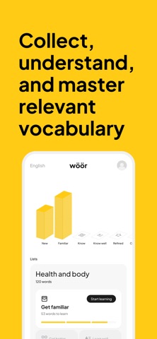 Woor. English vocabulary screenshot