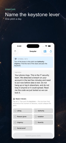Swaydar: Daily Influence Game iPhone screenshot