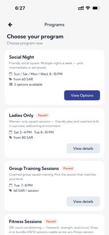 Falcon Squash Club iPhone screenshot 6