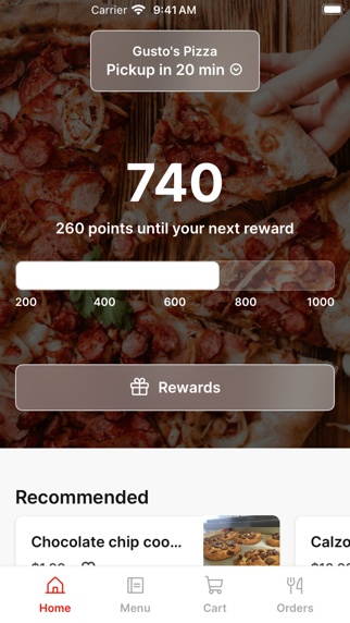 Gusto's Pizza iPhone screenshot 1 - Food & Drink app