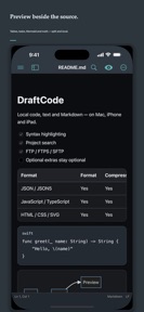 DraftCode: Code & Text Editor screenshot