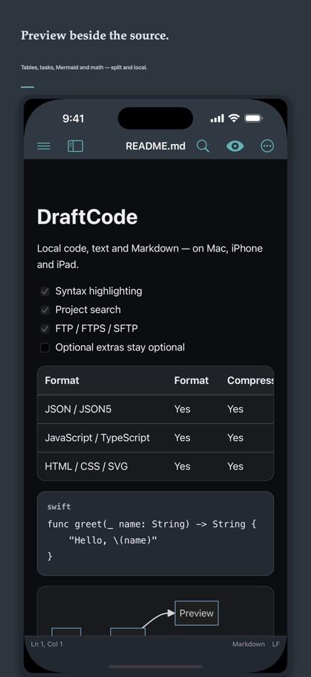#2. DraftCode: Code & Text Editor (iOS) Av: 献慧 陈