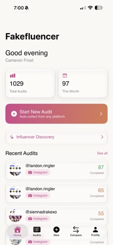 Fakefluencer iPhone screenshot