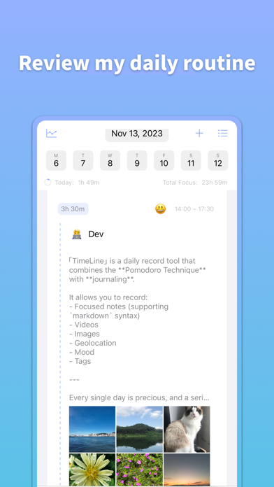 TimeLine - Pomodoro & Notes