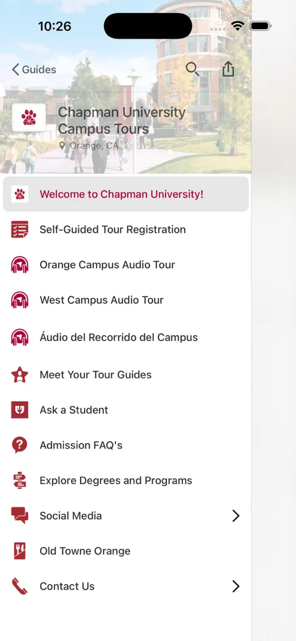 Screenshot #1 pour Chapman University Visitors