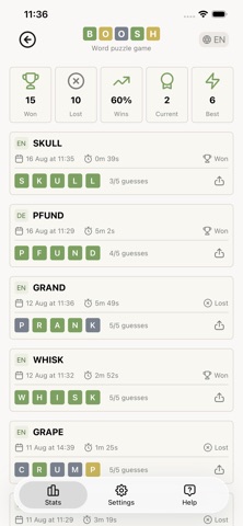 Boosh: Word Puzzle iPhone screenshot