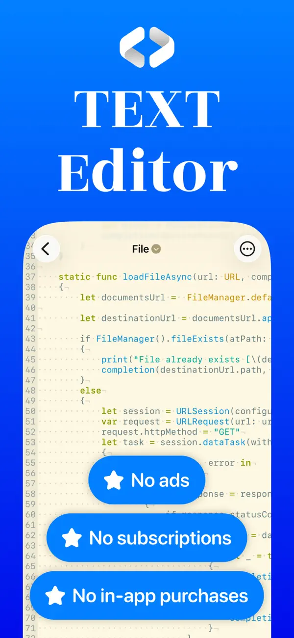 #1. Text Editor : Code Editor (iOS) De: Devashy Rangpariya