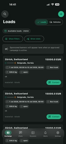 eCargo - Freight Exchange screenshot