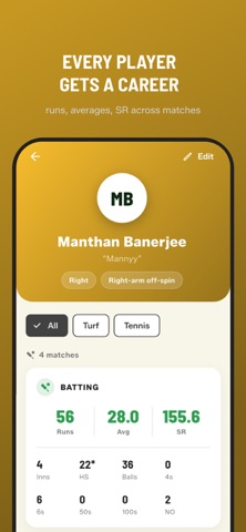 GULLY CRIX Cricket Scorer App iPhone screenshot 3