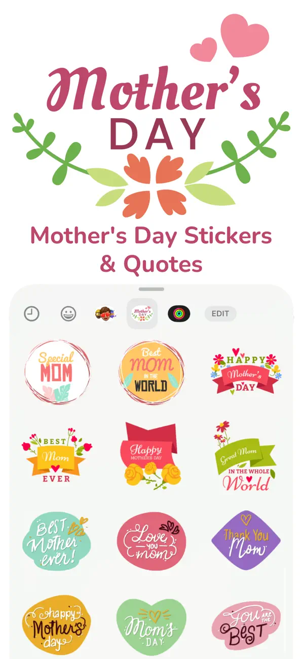Screenshot #1 pour Mother's Day Stickers & Quotes