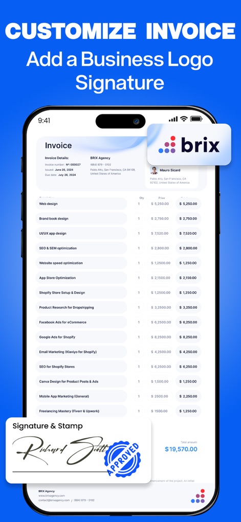Invoice Creator, Receipt Maker - Business App | MWM