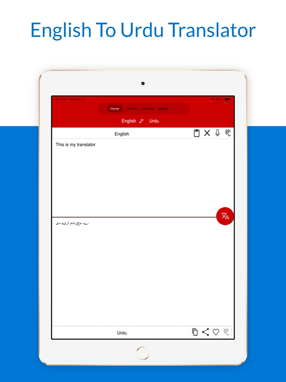 English To Urdu Translation iPad screenshot