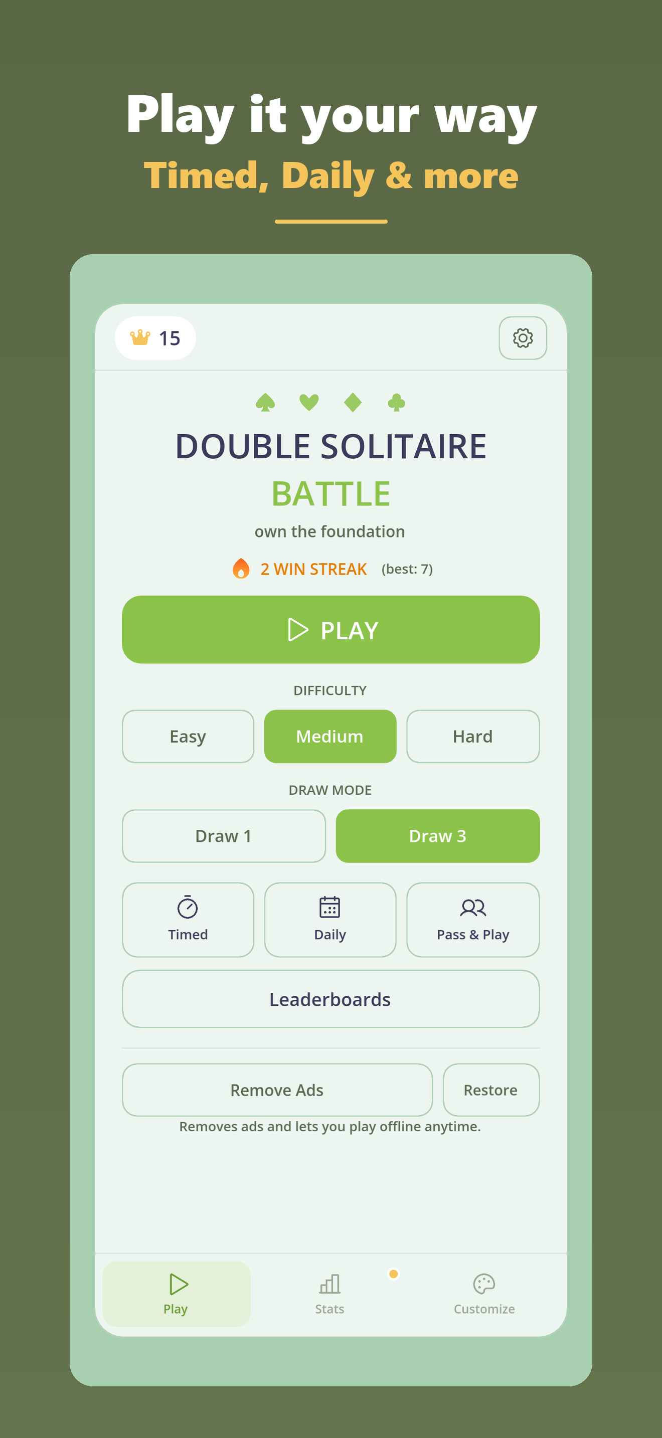 Double Solitaire Battle screenshot 2
