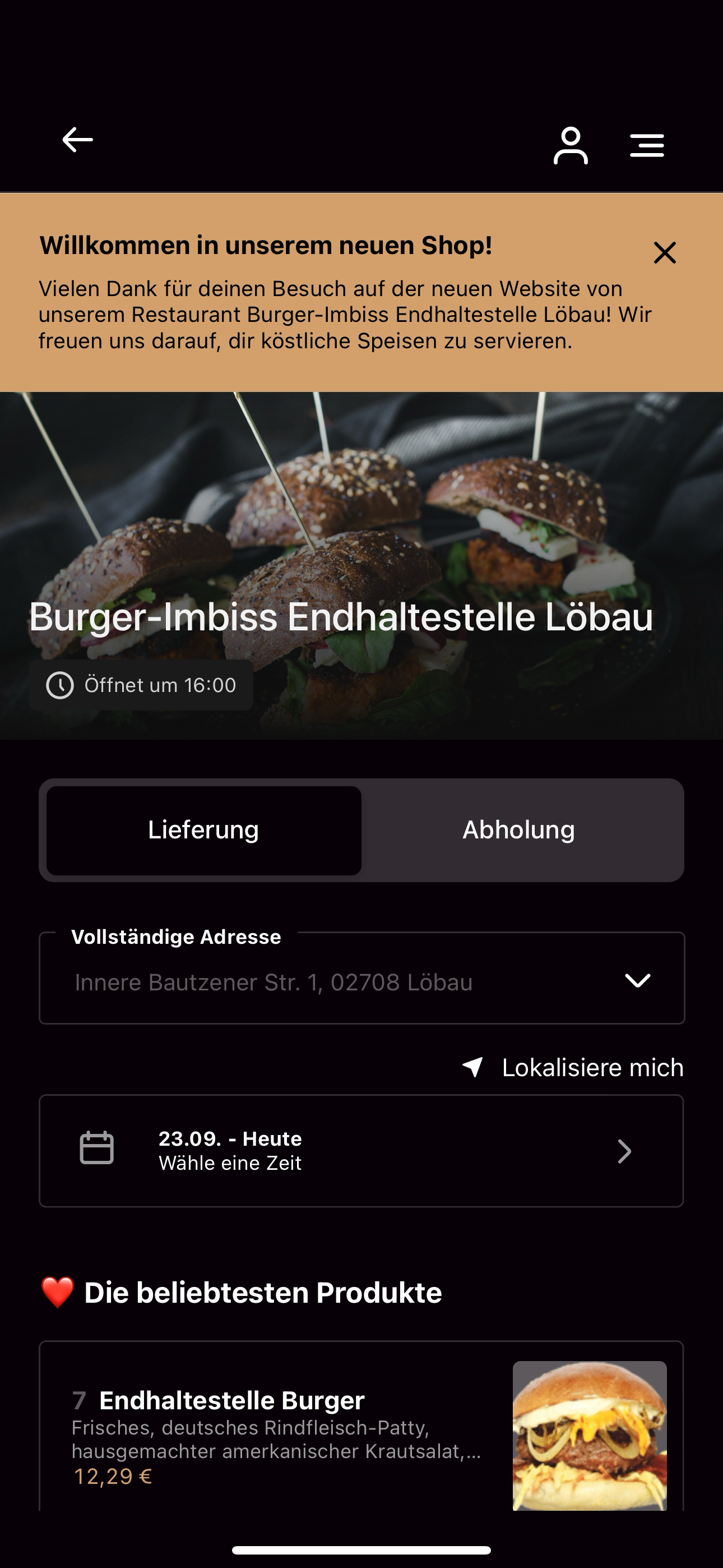 Burger-Imbiss Endhaltestelle