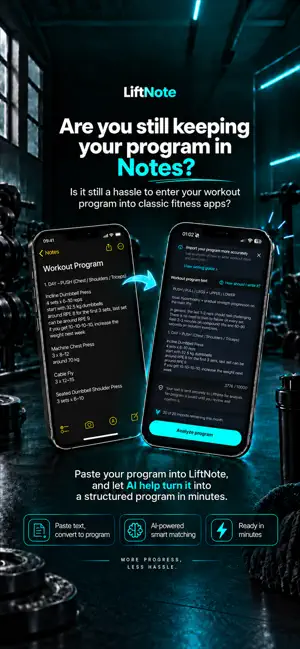 LiftNote: Workout Tracker screenshot 1