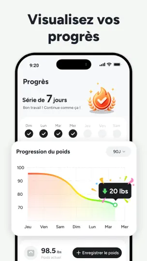 Capture d'écran de Calife : Compte-calories IA sur iPhone 4
