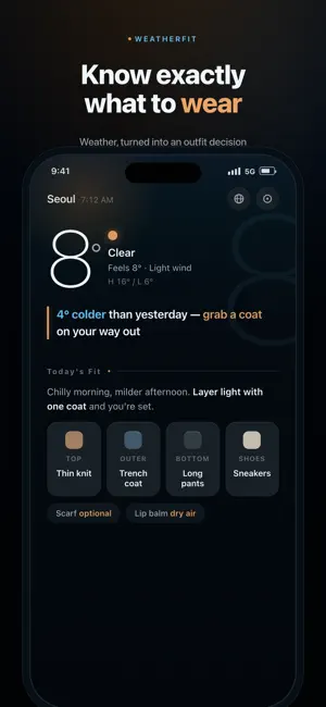 WeatherFit: What to Wear screenshot 1