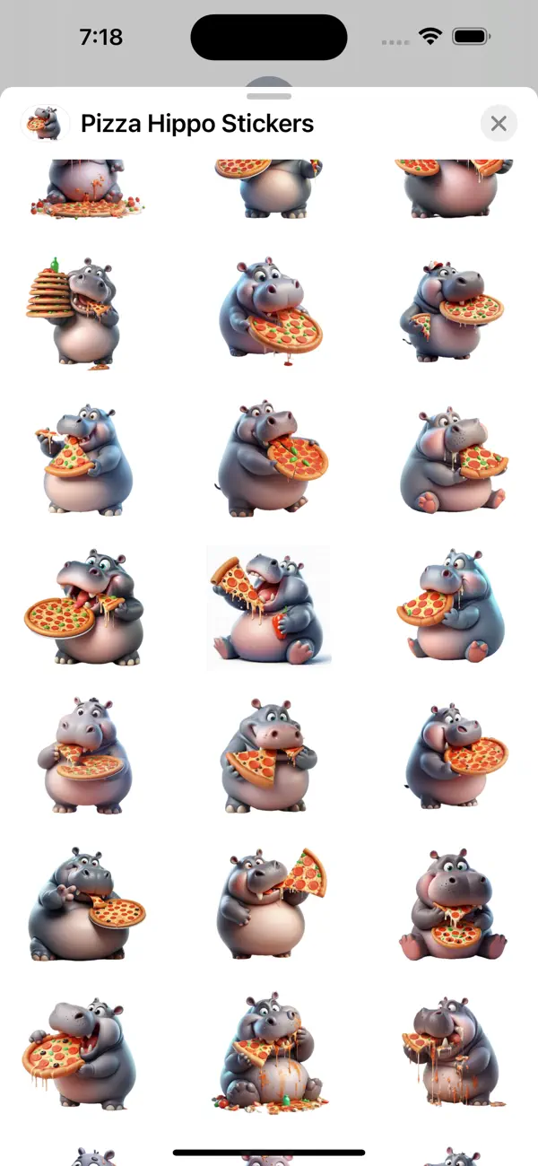 Screenshot #2 pour Pizza Hippo Stickers