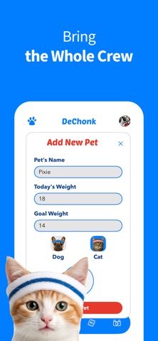 DeChonk - Pet Weight Tracker iPhone screenshot