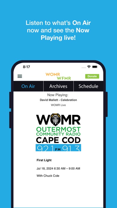 WOMR Community Radio App Screenshot