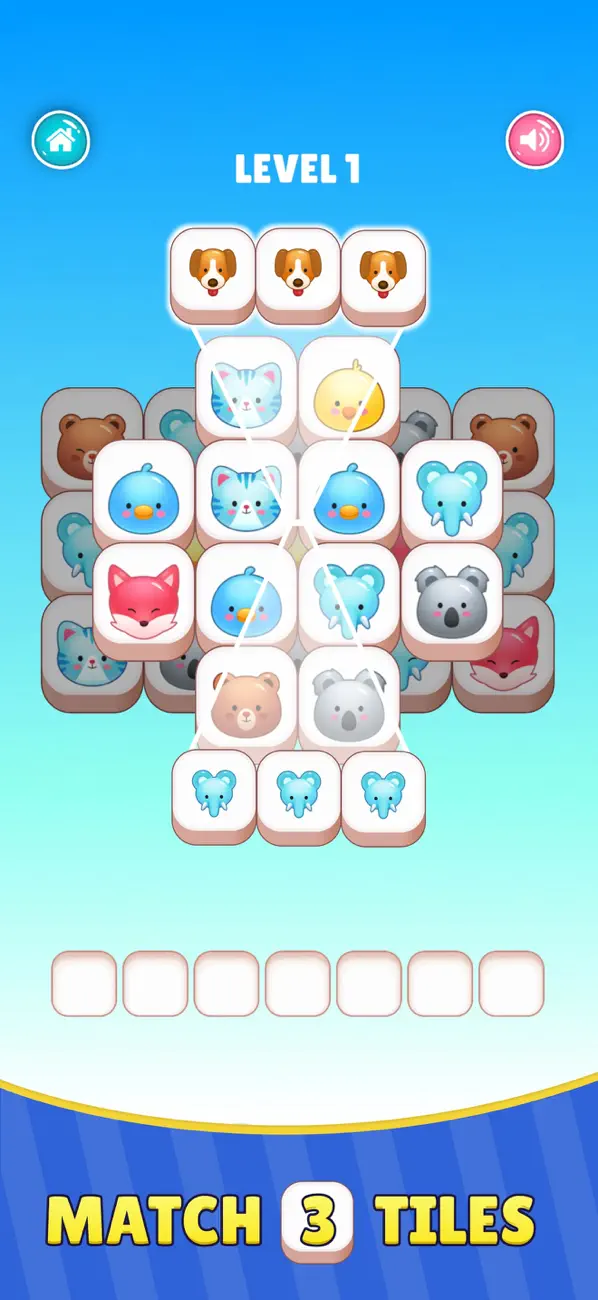 Screenshot #1 pour Animal World - Tile Match Game