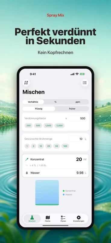 Spritzbrühe & Flächenrechner screenshot 1 of 10