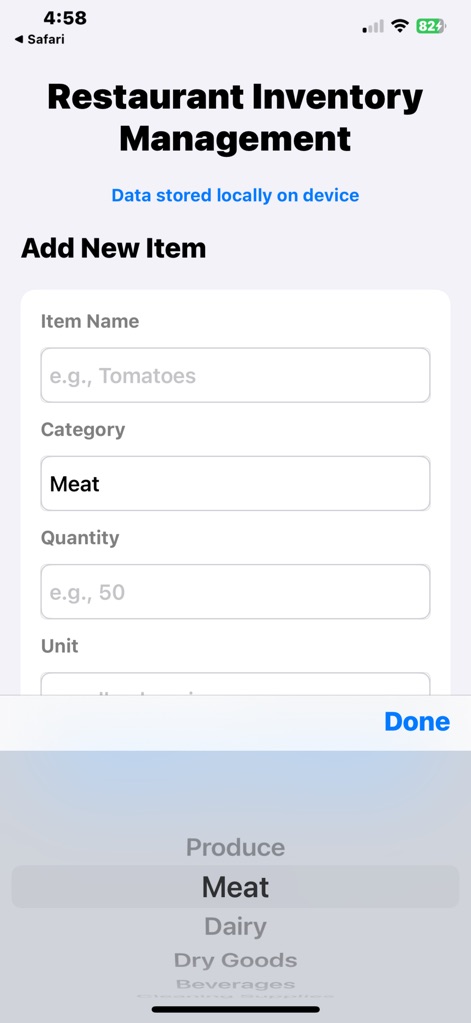 Restaurant Inventory Mgmt. - Business App | MWM