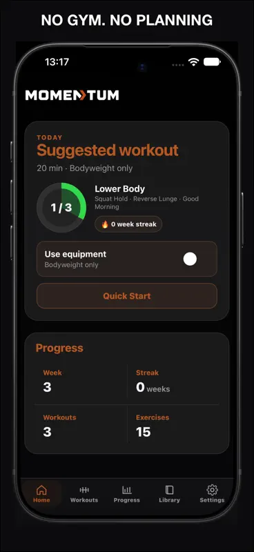 MOMENTUM: Home Workouts screenshot 1 of 6