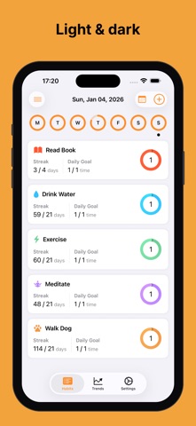 Habit Tracker EasyHabits iPhone screenshot